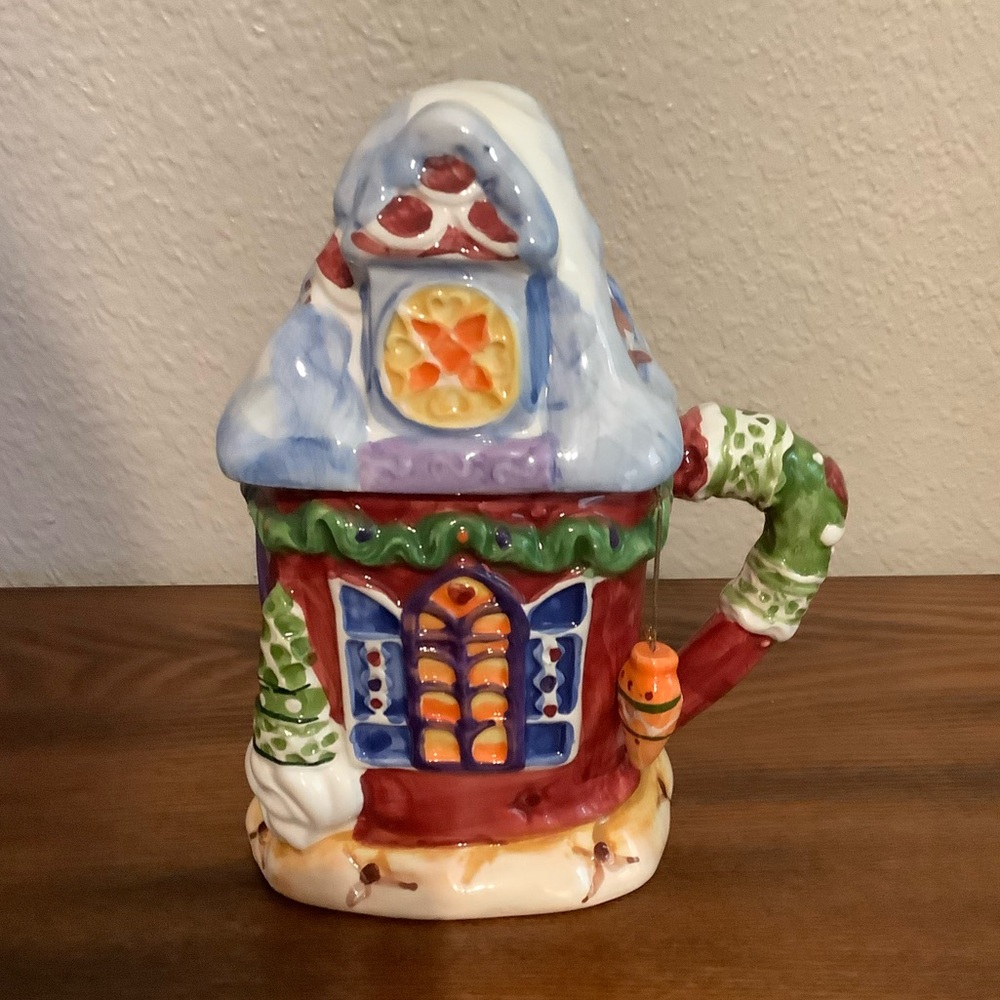Holiday Seasons Christmas Hand Painted Ceramic Covered House Mug